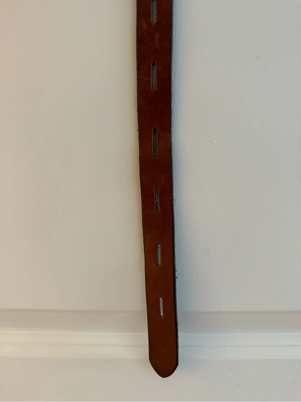 Madewell Brown Leather Belt with Antiqued Brass Buckle